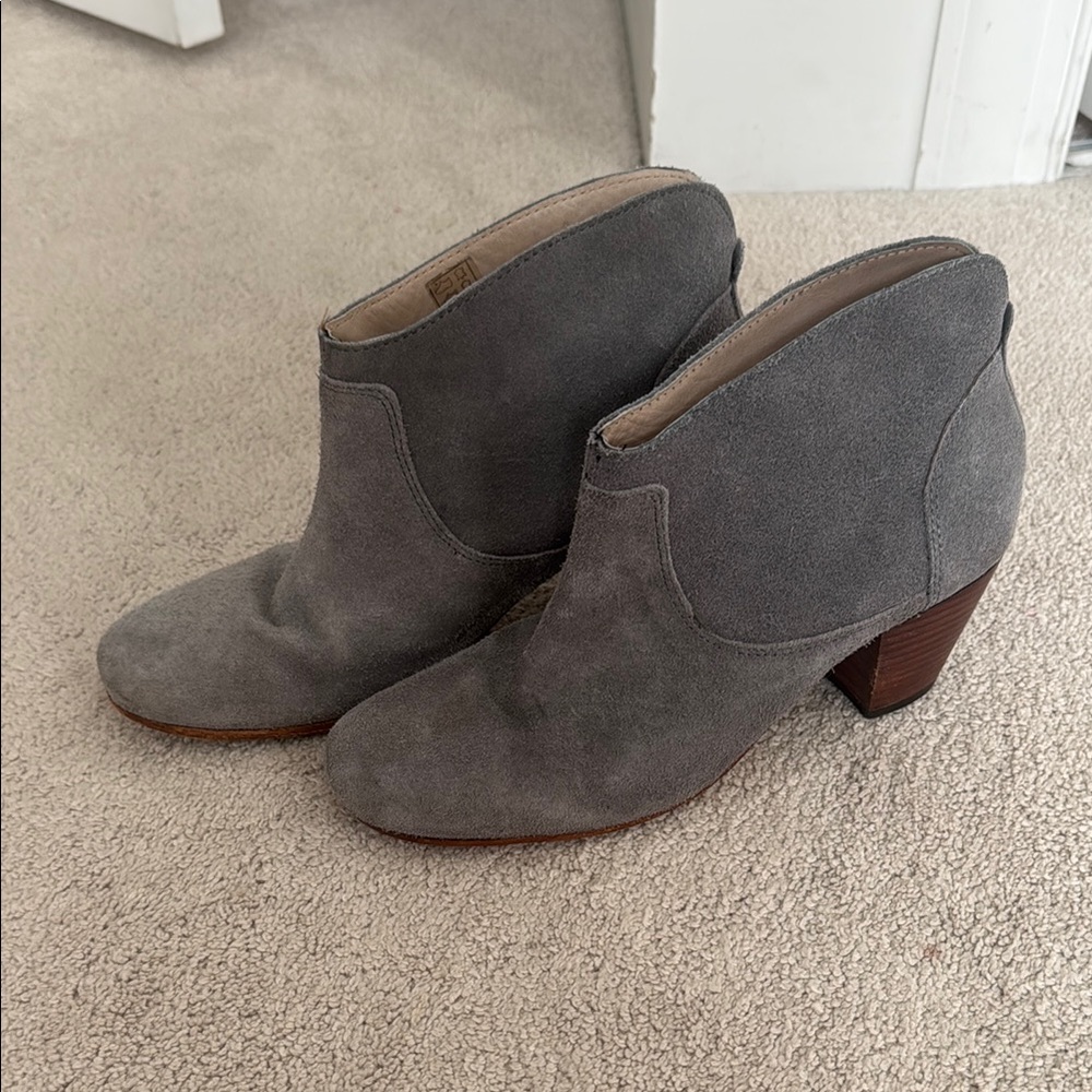 Gray Suede Ankle Boots